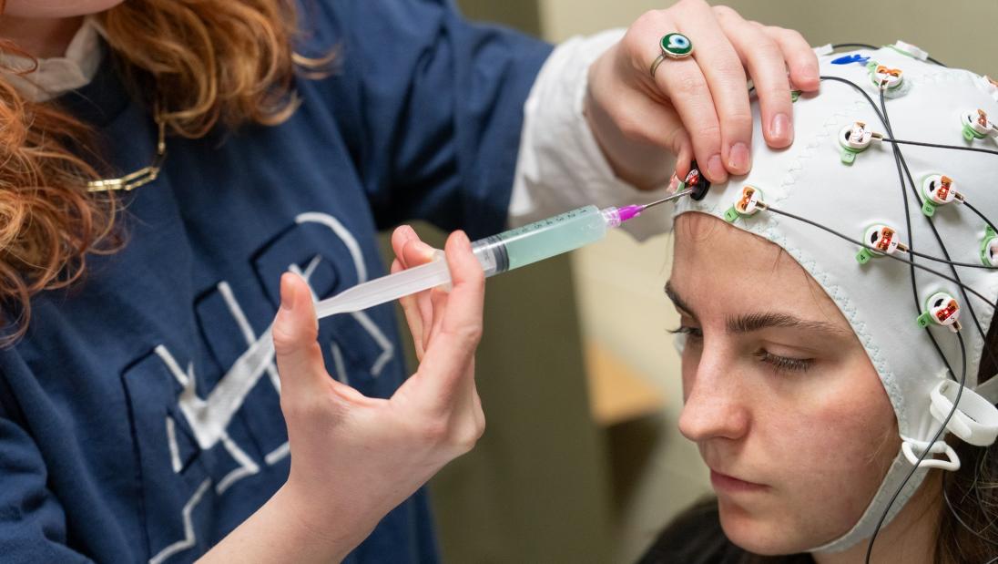 a neuroscience probes cap prepared for a test