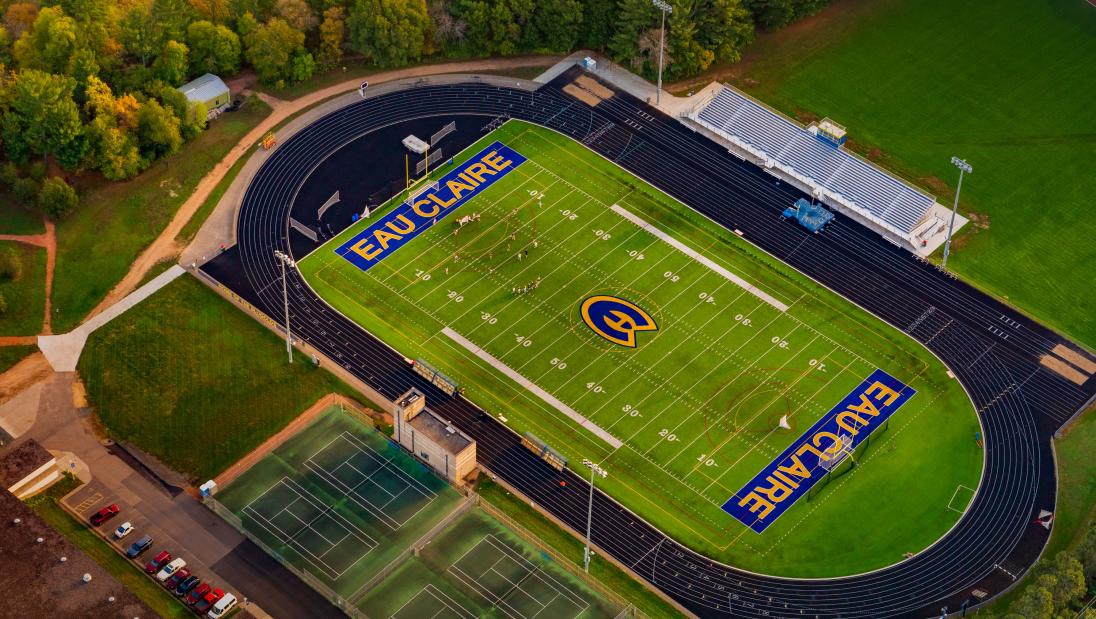The newly upgraded Simpson Field on UWEC's upper campus