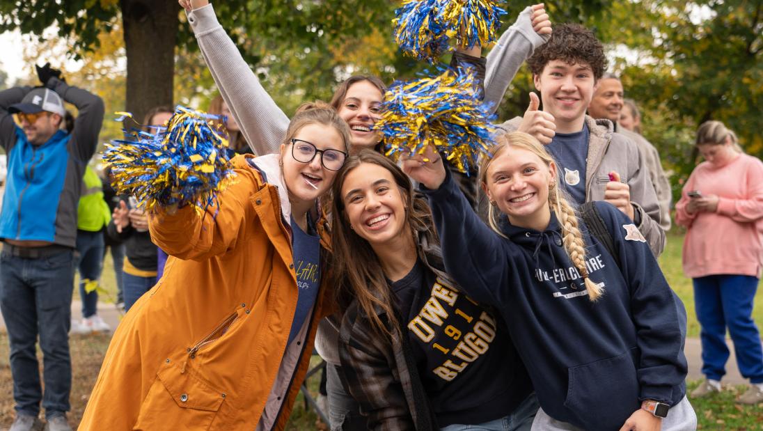 group cheering at parade