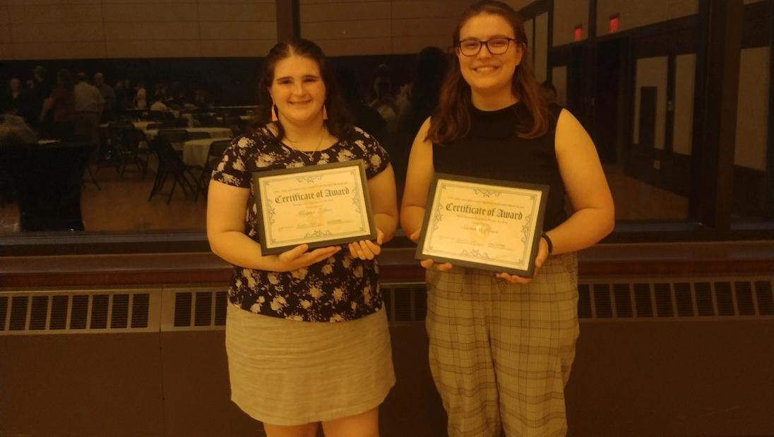 Megan Eilers stands next to fellow UWEC student Samara Gries