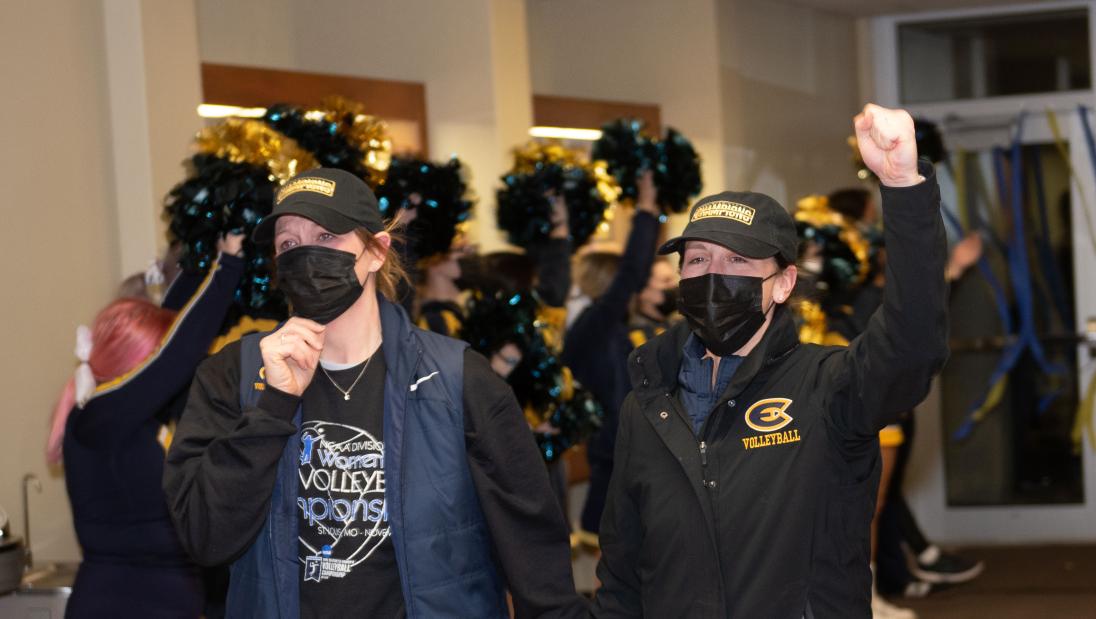 Kim Wudi Jodi Risen UW-Eau Claire volleyball national champions welcome home reception