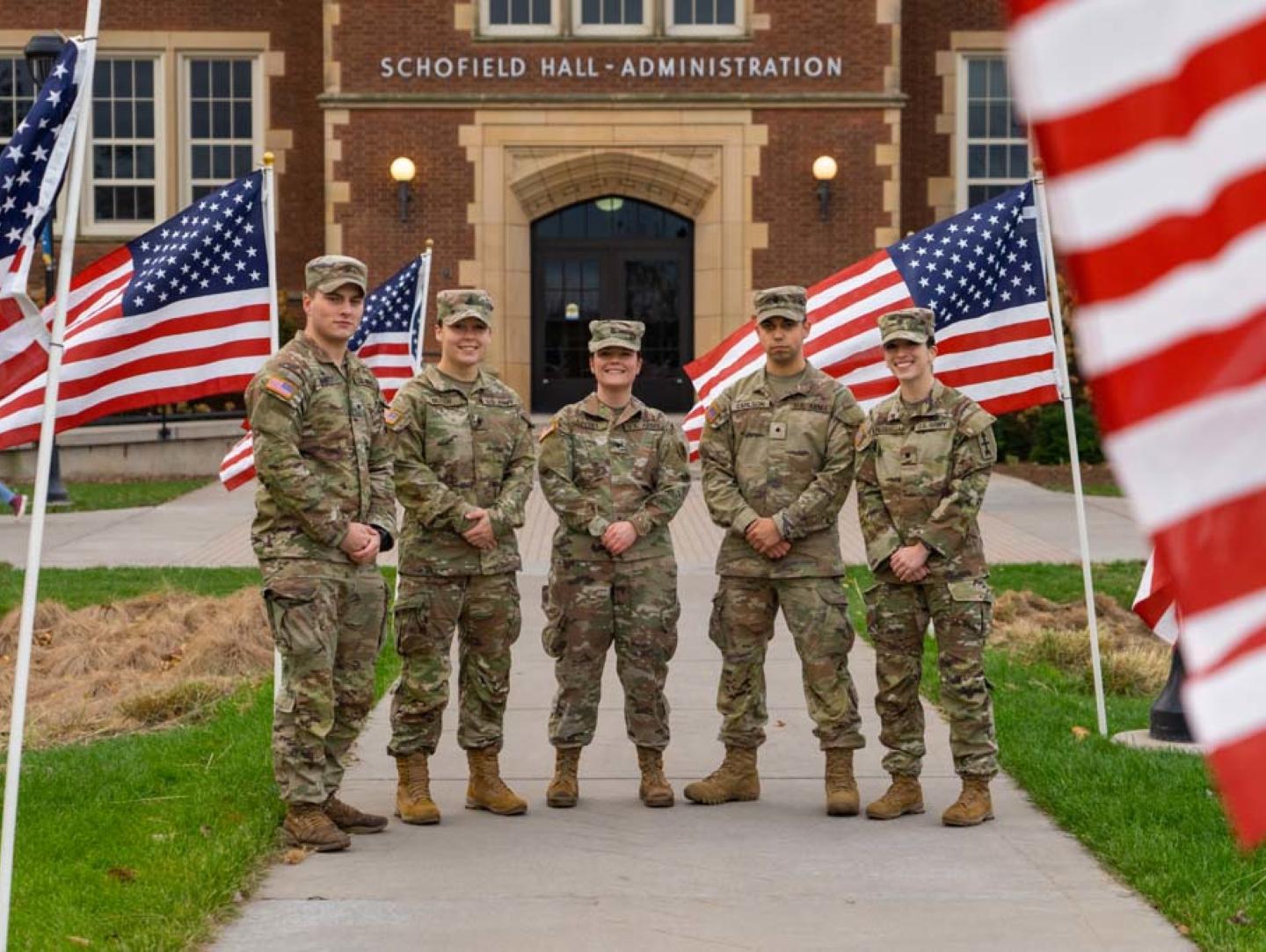 Veterans Day flag installation ROTC 