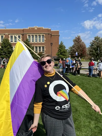 This is Emily at our yearly celebration on National Coming Out Day.
