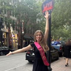 Student in NSE  posing on a Nashville Street