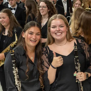 two female clarinet students 