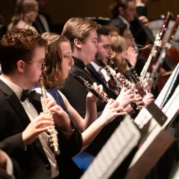Woodwind section of the University Symphony Orchestra
