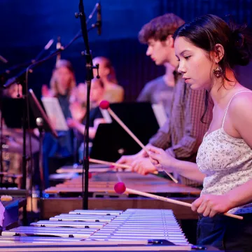 Marimba student performer in JAMF Theatre