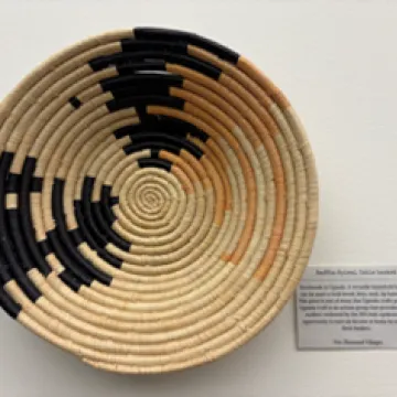 Ugandan Raffia Spiral Table Basket