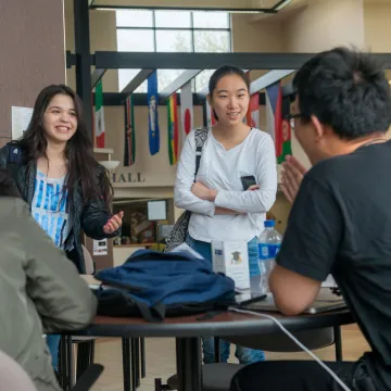 Students in commons at UW-BC
