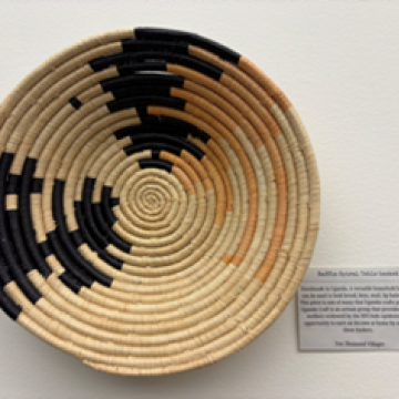 Ugandan Raffia Spiral Table Basket