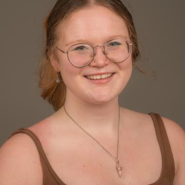 young woman with glasses