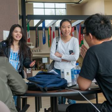 Students in commons at UW-BC