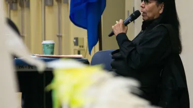 guest speaker at UWEC pow wow