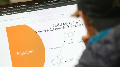 screen with chemistry diagrams