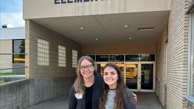 Annie Fochs at her school internship as speech language pathology assistant