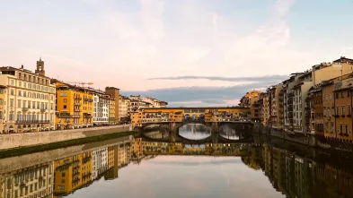 Italian waterfront at sunset