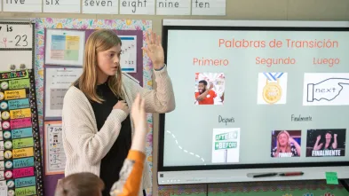 student teaching Spanish at Lakeshore Elementary 
