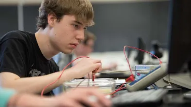 Student in a physics class