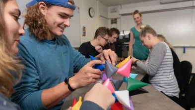 Students in a mathematics class