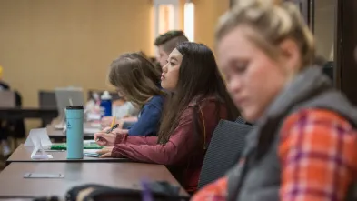 Students in a women's, gender, and sexuality studies class