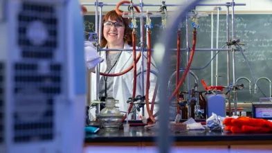 Pre-health science student conducting research