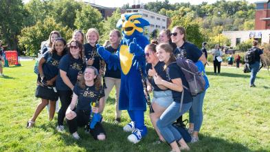 Blu and BMB members at the campus mall vaccine campaign event 2021