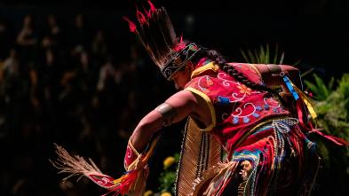Native Pride dancer on stage 2023