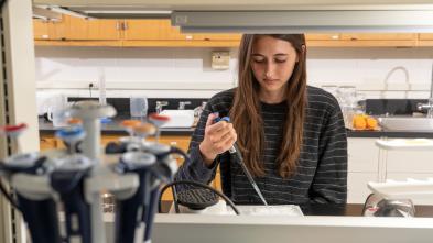 student in STEM lab