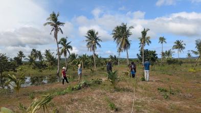 Research team collecting geography data in the Philippines 