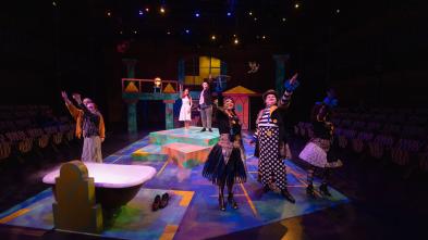 Eurydice production in Jamf theatre, group cast scene 