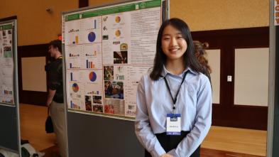 Student Hanlin Liu presenting at CERCA 2025
