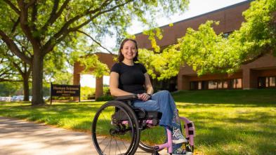 Sydney Zimmerman outside HSS 