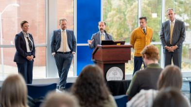 Leadership at UW-Eau Claire's Direct Admit Wisconsin press conference