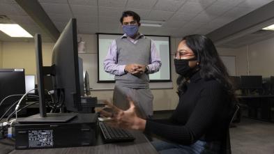 Avi Devy Mohan and Dr. Rahul Gomes (Photo by Bill Hoepner)