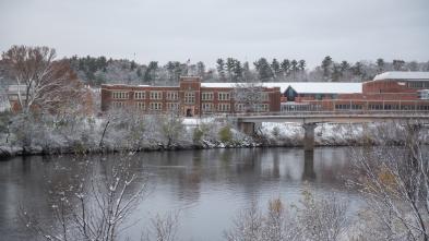 Lower campus on snowy day