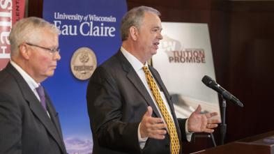 UW System President Jay Rothman and UW-Eau Claire Chancellor James Schmidt