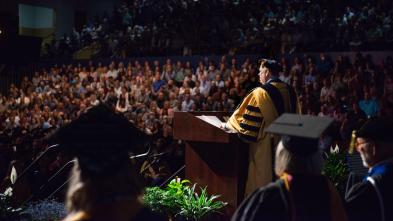 Zorn Arena during Commencement