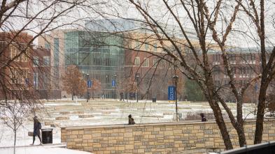 Winter snow scene on lower campus