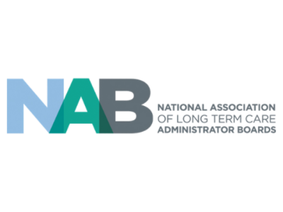 The logo of NAB, National Association of Long Term Care Administrator Boards.