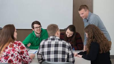 Students working collaboratively in a group