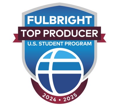 A badge displaying text that reads "Fulbright Top Producer 2-24-2025"