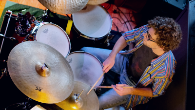 2023 North Skager drumming at the Eau Claire Jazz Festival