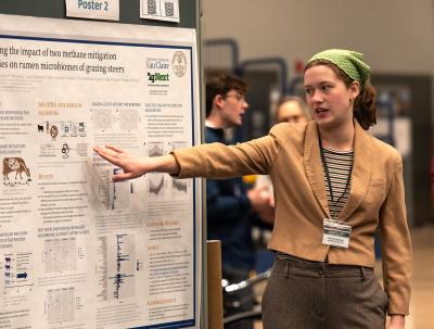 Renee Sandoval presenting research poster 