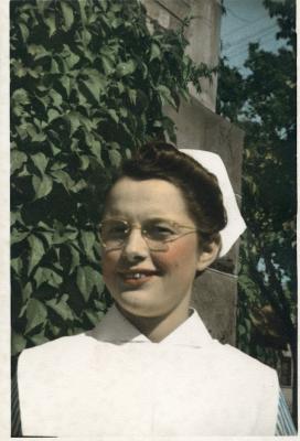 Ruby (Johnson) Hanson, freshman Lucy Franklin’s great-grandmother, graduated in 1944 from the precursor to UW-Eau Claire’s nursing program.