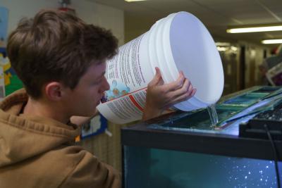 Lucas Williams says being part of Reef Team is a great learning experience and a fun way to get to know other students who share his passion for ocean-living creatures. (Photo by Bill Hoepner)