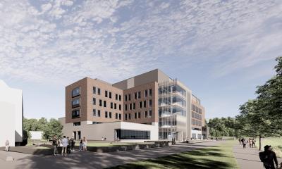 Science building exterior rendering