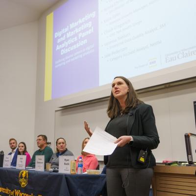 Professor Fox speaking at Marketing Analytics panel