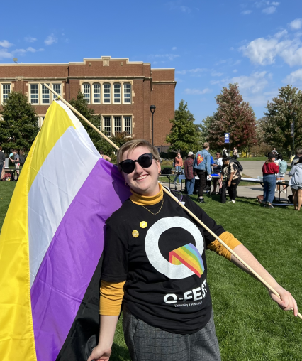 This is Emily at our yearly celebration on National Coming Out Day.
