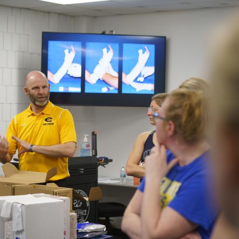 A picture of first aid training session for athletic