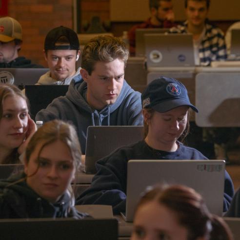 A picture of UWEC students in a classroom
